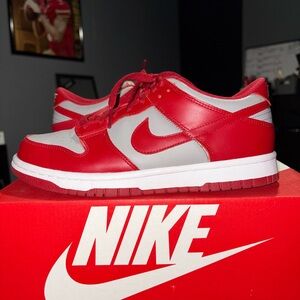 Nike Red and Gray Low-Top Sneakers